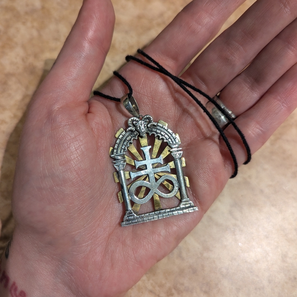 Leviathan cross / Sulphur sigil sterling silver  925 pendant